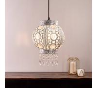Valuelights Bazaar Moroccan Jewelled Silver Easy Fit Ceiling Pendant Lamp Shade In Metallic Silver Metallic Silver One Size