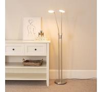 ValueLights Beata Integrated LED 2 Way Floor Lamp in Silver ValueLights Silver