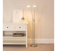 Valuelights Beata Integrated Led 2 Way Floor Lamp In Silver Silver