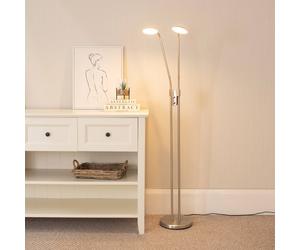 Valuelights Beata Integrated Led 2 Way Floor Lamp In Silver Silver