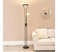 ValueLights Beata Integrated LED Uplight Floor Lamp with Task Reading Side Lamp in Black ValueLights Black