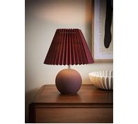 Valuelights Beattie Burgundy Ceramic Table Lamp With Origami Lamp Shade And Bulb Burgundy
