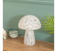 Brigitte White Mushroom Confetti Glass Table Lamp White