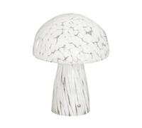 Valuelights Beau White Confetti Glass Mushroom Table Lamp With Tapered Lampshade
