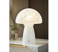 Valuelights Beau White Confetti Glass Mushroom Table Lamp With Tapered Lampshade White