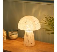 Beau White Mushroom Confetti Glass Table Lamp ValueLights White One Size
