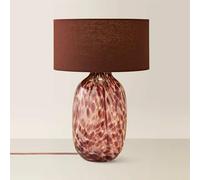 ValueLights | Belinda Burgundy Confetti Glass Table Lamp with Drum Shade and Bulb | Table Lamps, Home Décor & Improvement Essential