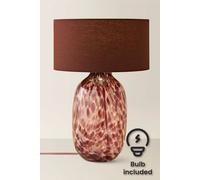 ValueLights | Belinda Burgundy Confetti Glass Table Lamp with Drum Shade and Bulb | Table Lamps, Home Décor & Improvement Essential