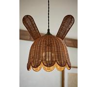 ValueLights Bella Natural Rattan Bunny Rabbit Easy Fit Ceiling Pendant Lamp Shade in Brown ValueLights Brown
