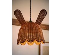 ValueLights | Bella Natural Rattan Bunny Rabbit Easy Fit Ceiling Pendant Lamp Shade with Bulb | Shades, Home Décor & Improvement Essential | Light Bulb Included