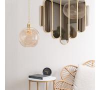 Valuelights Bellamy Easy Fit Amber Glass Globe Lampshade Ceiling Light Shade And Bulb (D)25Cm