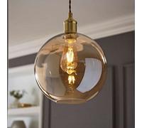 Valuelights Bellamy Easy Fit Amber Glass Globe Lampshade Ceiling Light Shade (D)25Cm