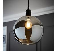 Valuelights Bellamy Easy Fit Smoked Glass Globe Lampshade Ceiling Light Shade (D)25Cm