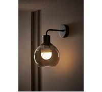 Valuelights Bellamy Globe Glass Shade Rechargeable Wall Light In Black Black