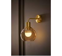 ValueLights Bellamy Globe Glass Shade Rechargeable Wall Light in Gold ValueLights Gold