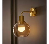 ValueLights Bellamy Globe Glass Shade Rechargeable Wall Light in Gold ValueLights Gold