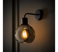 ValueLights | Bellamy Matte Black Smoked Glass Wall Light with LED Bulb | Wall Lights, Home Décor & Improvement Essential