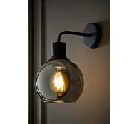 Valuelights Bellamy Wired Glass Globe Wall Light In Black Black