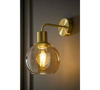 Valuelights Bellamy Wired Glass Globe Wall Light In Gold Gold