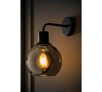 Valuelights Bellamy Wired Glass Globe Wall Light With Bulb In Black Black