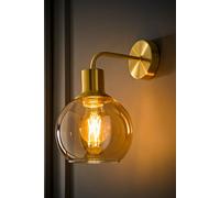 ValueLights Bellamy Wired Glass Globe Wall Light with Bulb in Gold ValueLights Gold