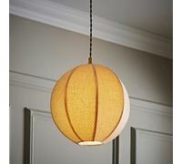 Belle Woven Fabric Ball Easy Fit Ceiling Pendant Lamp Shade with Bulb ValueLights Natural One Size