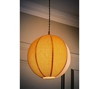 Belle Woven Fabric Ball Easy Fit Ceiling Pendant Lamp Shade with Bulb ValueLights Natural One Size