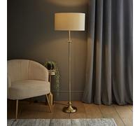 Valuelights Belmont Traditional Style Antique Brass Sconce Floor Lamp With Beige Drum Shade