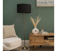 MiniSun | Traditional Style Antique Brass Sconce Floor Lamp with a Black Drum Shade | Floor Lamps & Torchieres, Home Décor, Improvement & Lifestyle Essential