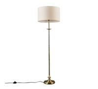 Valuelights Belmont Traditional Style Antique Brass Sconce Floor Lamp With Beige Drum Shade