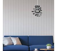 MiniSun | Contemporary Gloss Black Metal Double Ribbon Spiral Ceiling Light Pendant | Pendant Lights, Home Décor & Improvement Essential | 30cm Shade Width