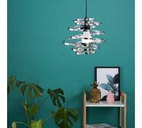 Valuelights Bensson Contemporary Silver Chrome Metal Double Ribbon Spiral Swirl Ceiling Light (D)30Cm