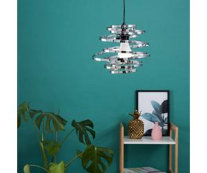 Valuelights Bensson Contemporary Silver Chrome Metal Double Ribbon Spiral Swirl Ceiling Light (D)30Cm