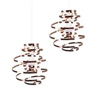 Bensson Pair of Copper Ceiling Pendant Shade ValueLights Copper One Size