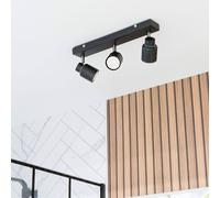 Valuelights Benton Adjustable Spotlight Ip44 Rated Bathroom 3 Bar Ceiling Light In Black Black