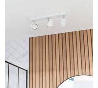 Valuelights Benton Adjustable Spotlight Ip44 Rated Bathroom 3 Bar Ceiling Light In White White
