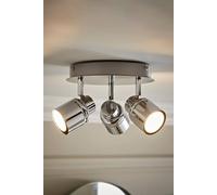 Valuelights Benton Adjustable Spotlight Ip44 Rated Bathroom 3 Way Ceiling Light In Silver Silver