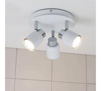 MiniSun | Modern Gloss White Adjustable 3 Way Round Plate Ceiling Spotlight | Ceiling Spots, Home Décor & Improvement Essential
