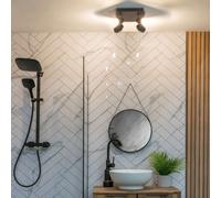 ValueLights Benton Adjustable Spotlight IP44 Rated Bathroom 4 Way Ceiling Light in Black ValueLights Black