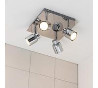 ValueLights Benton Adjustable Spotlight IP44 Rated Bathroom 4 Way Ceiling Light in Silver ValueLights Silver