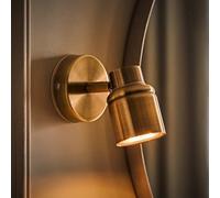 Valuelights Benton Antique Brass Single Ip44 Bathroom Wall Spotlight And Warm Bulb