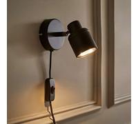 Valuelights Benton Black Plug In Wall Spotlight