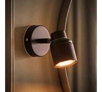Valuelights Benton Black Single Ip44 Bathroom Wall Spotlight And Cool Bulb