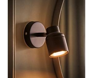 Valuelights Benton Black Single Ip44 Bathroom Wall Spotlight And Warm Bulb
