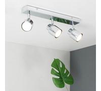 Valuelights Benton Chrome 3 Way Bar Ip44 Bathroom Ceiling Spotlight And Cool Bulbs