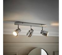 Valuelights Benton Chrome 3 Way Bar Ip44 Bathroom Ceiling Spotlight And Warm Bulbs