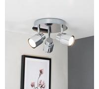 Valuelights Benton Chrome 3 Way Round Ip44 Bathroom Ceiling Spotlight