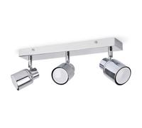 Valuelights Benton Silver Bathroom Ceiling Bar Spotlight And Gu10 Spotlight Led 5W Warm White 3000K Bulbs