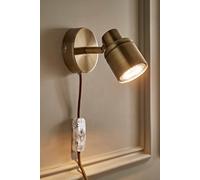ValueLights Benton Single Adjustable Plug In Spotlight Wall Light in Gold ValueLights Gold