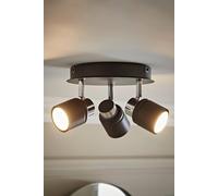 ValueLights Benton Spotlight IP44 Bathroom 3 Way Ceiling Light with Cool LED Bulbs in Black ValueLights Black